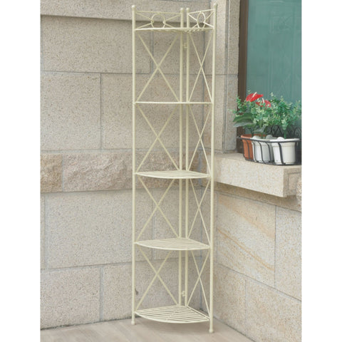 International Caravan Iron 5-Tier Corner Shelf - Shelves & Cases