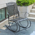 International Caravan Santa Fe Iron Nailhead Rocker - Antique Black - Outdoor Furniture