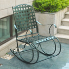 International Caravan Santa Fe Iron Nailhead Rocker - Verdi Green - Outdoor Furniture