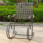 International Caravan Santa Fe Iron Nailhead Rocker - Rustic Brown - Outdoor Furniture