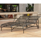 International Caravan Santa Fe Nailhead Double Multi Position Chaise Lounge - Antique Black - Outdoor Furniture