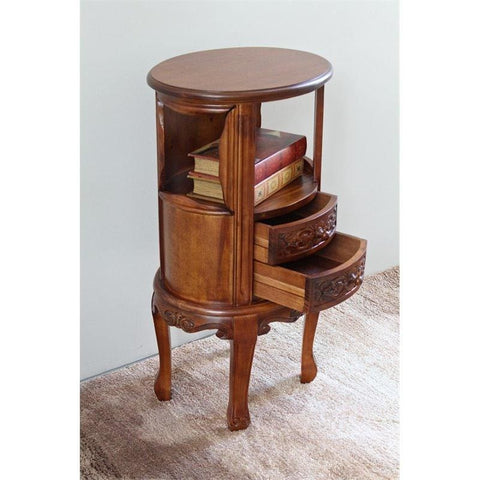 International Caravan Wood Telephone Table with Two Drawers - Other Tables