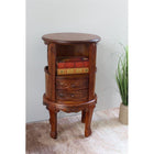 International Caravan Wood Telephone Table with Two Drawers - Other Tables