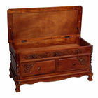 International Caravan Carved Wood 2 Drawer Storage Bench - Benches