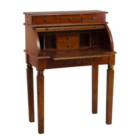 International Caravan Carved Wood Roll Top Desk - Other Tables