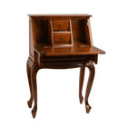 International Caravan Small Carved Secretary Desk with Fold Out Front - Other Tables
