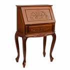 International Caravan Small Carved Secretary Desk with Fold Out Front - Other Tables