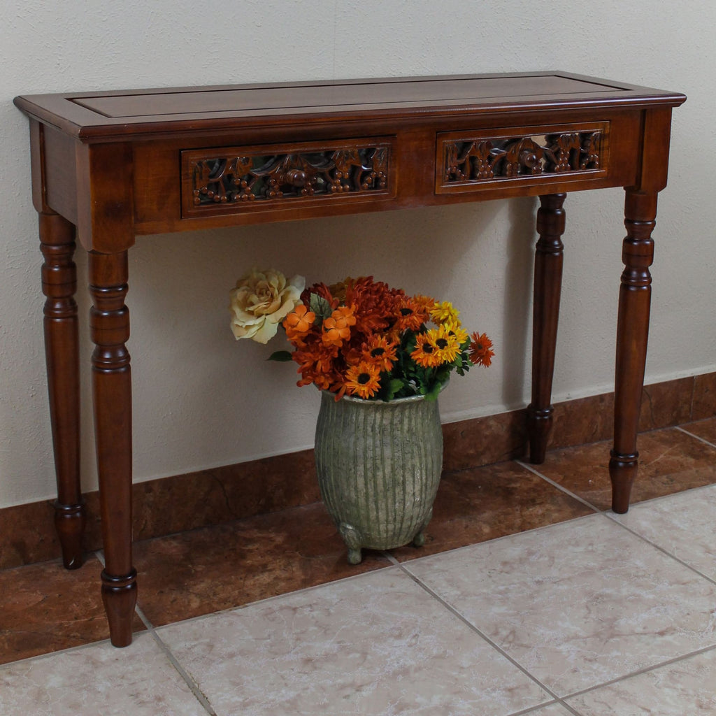 International Caravan Carved Two Drawer Table - Other Tables