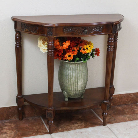 International Caravan Carved Wood One Drawer Console Table - Other Tables