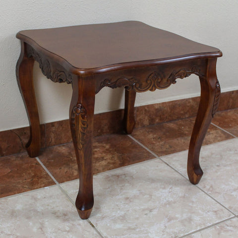 International Caravan Carved Wood Square End Table - Other Tables