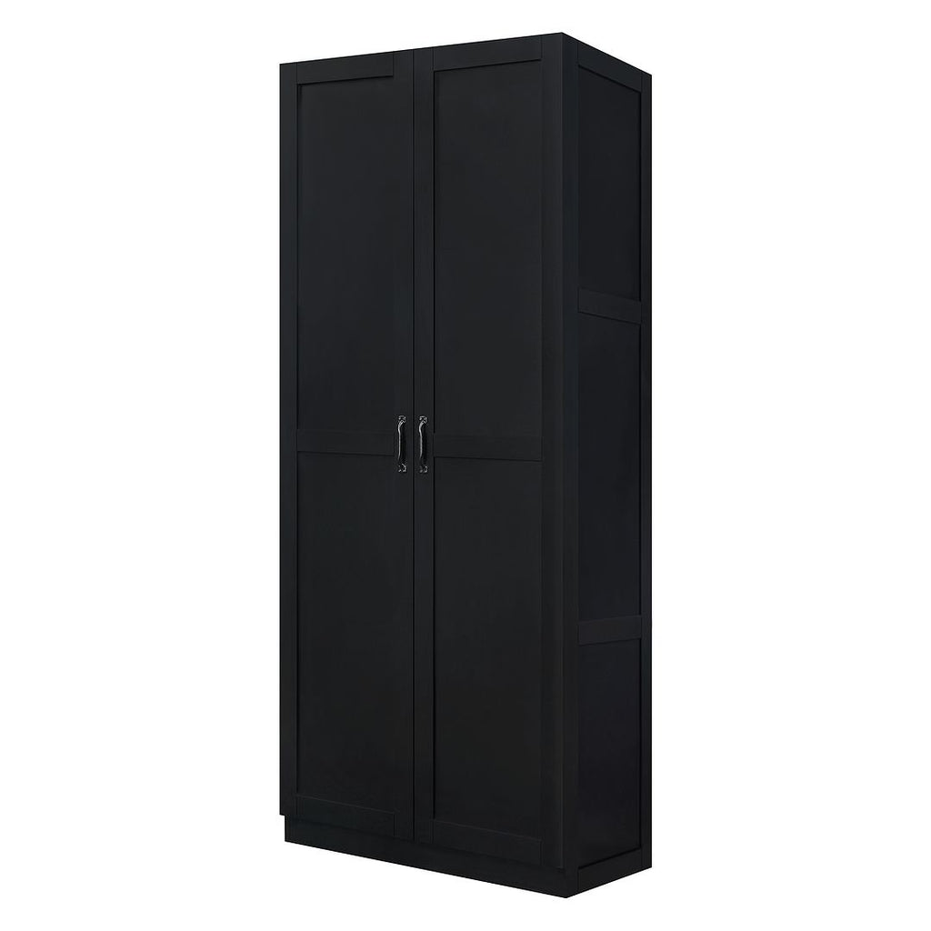 Manhattan Comfort Hopkins Modern  Storage Closet 3.0 in Black-Modern Room Deco