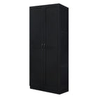 Manhattan Comfort Hopkins Modern  Storage Closet 3.0 in Black-Modern Room Deco