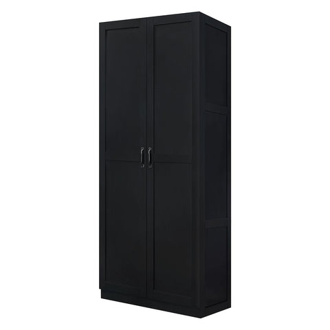 Manhattan Comfort Hopkins Modern  Storage Closet 3.0 in Black-Modern Room Deco
