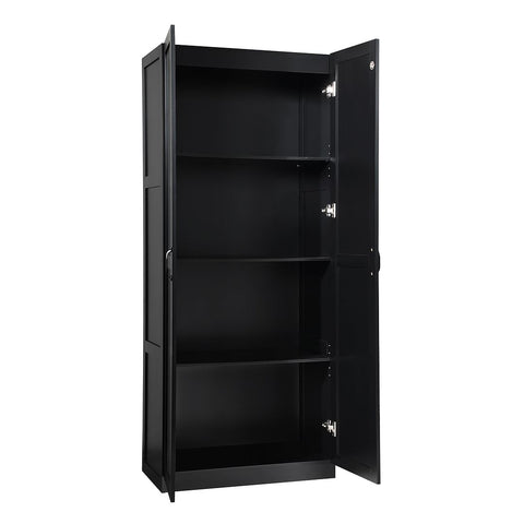 Manhattan Comfort Hopkins Modern  Storage Closet 3.0 in Black-Modern Room Deco