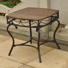 International Caravan Valencia Resin Wicker/Steel Square Round Side Table - Antique Brown - Other Tables