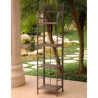 International Caravan Valencia 4-Tier 12 Wide Plant Stand - Antique Brown - Outdoor Furniture