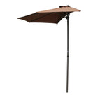 International Caravan 9-Foot Half Round Wall Hugger Umbrella - Chocolate - Outdoor Furniture