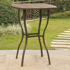 International Caravan Valencia Resin Wicker/Steel Bar Height Table - Antique Brown - Other Tables
