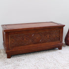International Caravan Windsor Carved Wood Trunk - Stain - Other Tables