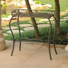 International Caravan Valencia Resin Wicker/Steel Rectangular Plant Table - Antique Brown - Outdoor Furniture