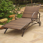 International Caravan Valencia Resin Wicker/Steel Multi Position Single Chaise Lounge - Antique Brown - Outdoor Furniture