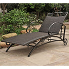 International Caravan Valencia Resin Wicker/Steel Multi Position Single Chaise Lounge - Black Antique - Outdoor Furniture
