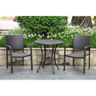 International Caravan Set of Three Barcelona Resin Wicker Bistro Group - Black - Outdoor Furniture