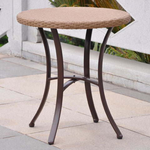 International Caravan Barcelona Resin Wicker/Aluminum 28 Round Table - Honey - Outdoor Furniture