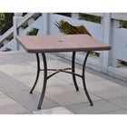 International Caravan Barcelona Resin Wicker/Aluminum 39 Square Dining Table - Light Brown - Outdoor Furniture