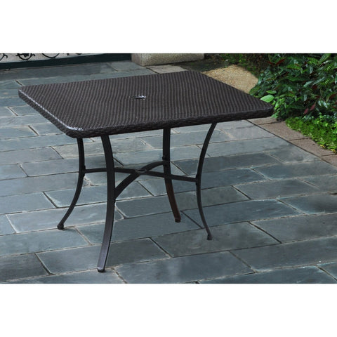 International Caravan Barcelona Resin Wicker/Aluminum 39 Square Dining Table - Honey - Outdoor Furniture