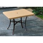 International Caravan Barcelona Resin Wicker/Aluminum 39 Square Dining Table - Honey - Outdoor Furniture
