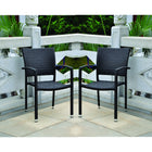 International Caravan Barcelona Set of Two Resin Wicker Square Back Dining Chair - Chocolate - Dining Chairs
