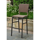 International Caravan Barcelona Set of Two Resin Wicker/Aluminum Bar Stools - Antique Brown - Outdoor Furniture