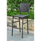 International Caravan Barcelona Set of Two Resin Wicker/Aluminum Bar Stools - Black Antique - Outdoor Furniture