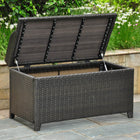 International Caravan Barcelona Resin Wicker/ Aluminum Storage Bench with Edge Lip - Outdoor Furniture