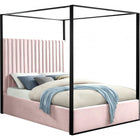 Meridian Furniture Jax Velvet Queen Bed - Pink - Bedroom Beds