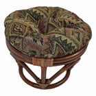 International Caravan Rattan Footsool with Tapestry Cushion - San Carlos - Stools
