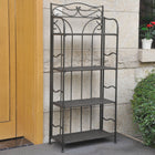 International Caravan Valencia 4-Tier 24 Wide Plant Stand - Antique Black - Outdoor Furniture