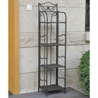 International Caravan Valencia 4-Tier 12 Wide Plant Stand - Antique Black - Outdoor Furniture