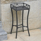 International Caravan Valencia Resin Wicker/Steel Square Plant Stand - Antique Black - Outdoor Furniture