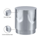 Meridian Furniture Jazzy End Table - Silver - End Table