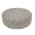 Baxton Studio Cardiff Beige Linen Modern Tufted Ottoman - Living Room Furniture