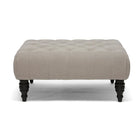 Baxton Studio Keswick Beige Linen Modern Tufted Ottoman - Living Room Furniture