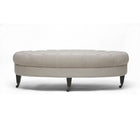 Baxton Studio Brighton Beige Linen Modern Tufted Ottoman - Living Room Furniture