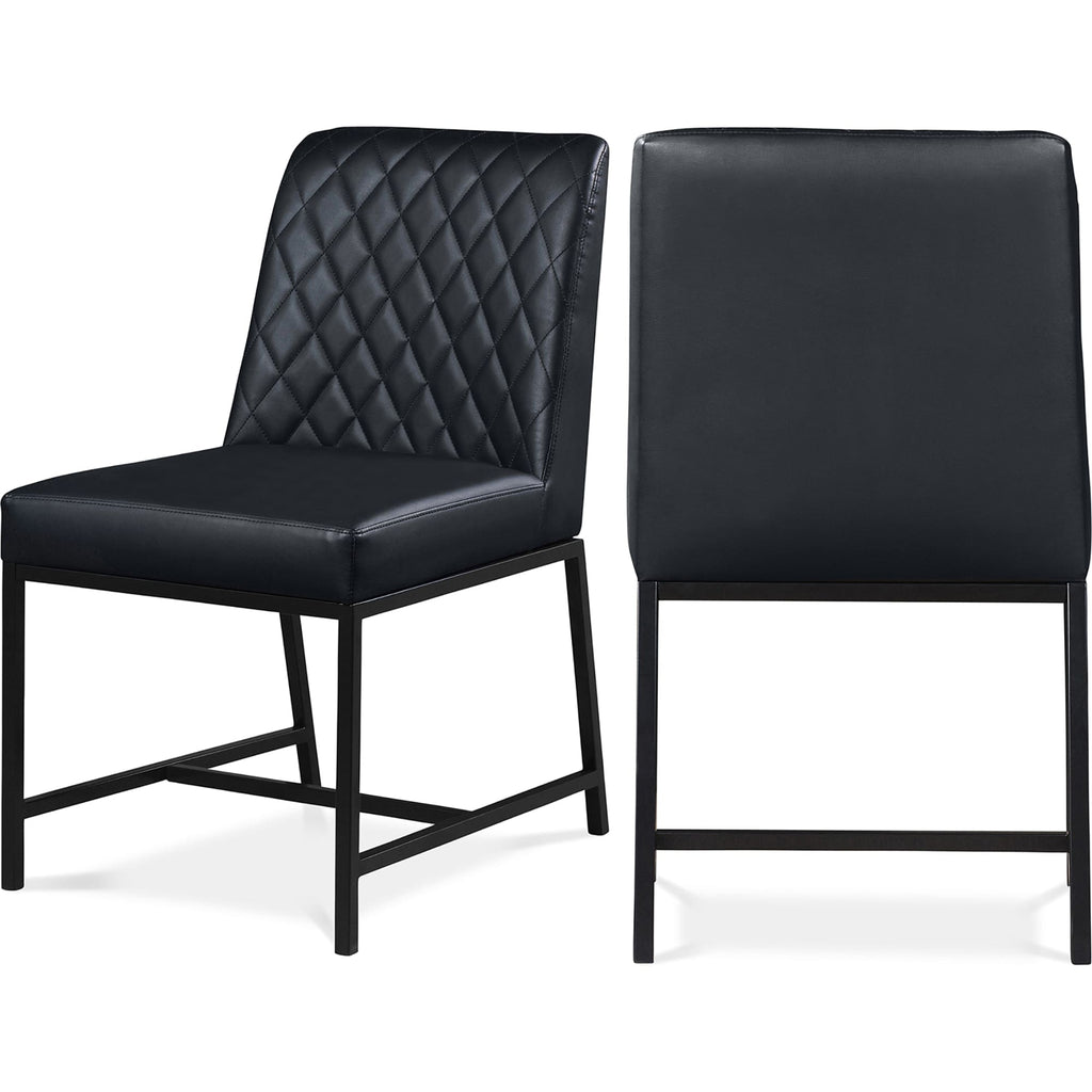 Meridian Furniture Bryce Faux Leather Dining Chair - Black - Dining Chairs