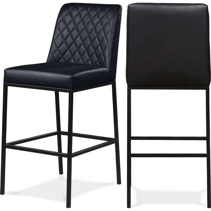 Meridian Furniture Bryce Faux Leather Bar Stool - Black - Stools
