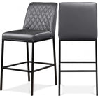 Meridian Furniture Bryce Faux Leather Bar Stool - Grey - Stools
