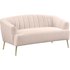 Meridian Furniture Tori Velvet Loveseat - Pink - Loveseats