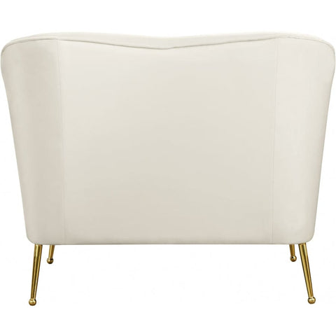 Meridian Furniture Hermosa Velvet Chair - Cream - Chairs