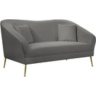 Meridian Furniture Hermosa Velvet Loveseat - Grey - Loveseats
